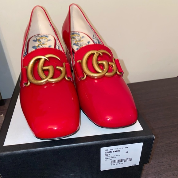 Authentic Gucci GG patent leather red pump - Picture 3 of 7